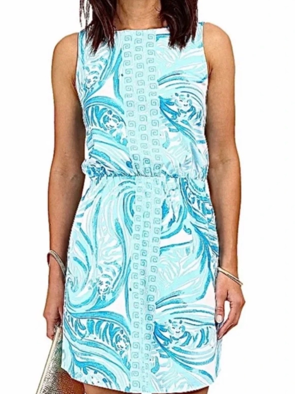 Lilly Pulitzer Windward Dress Sea Ruffles. Engineered Print. Size Small